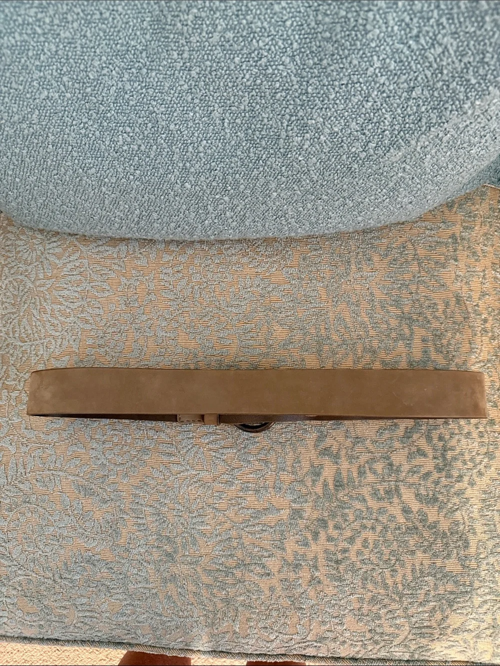 Sundance Neutral Taupe Suede Belt with Round Dark Metal Buckle